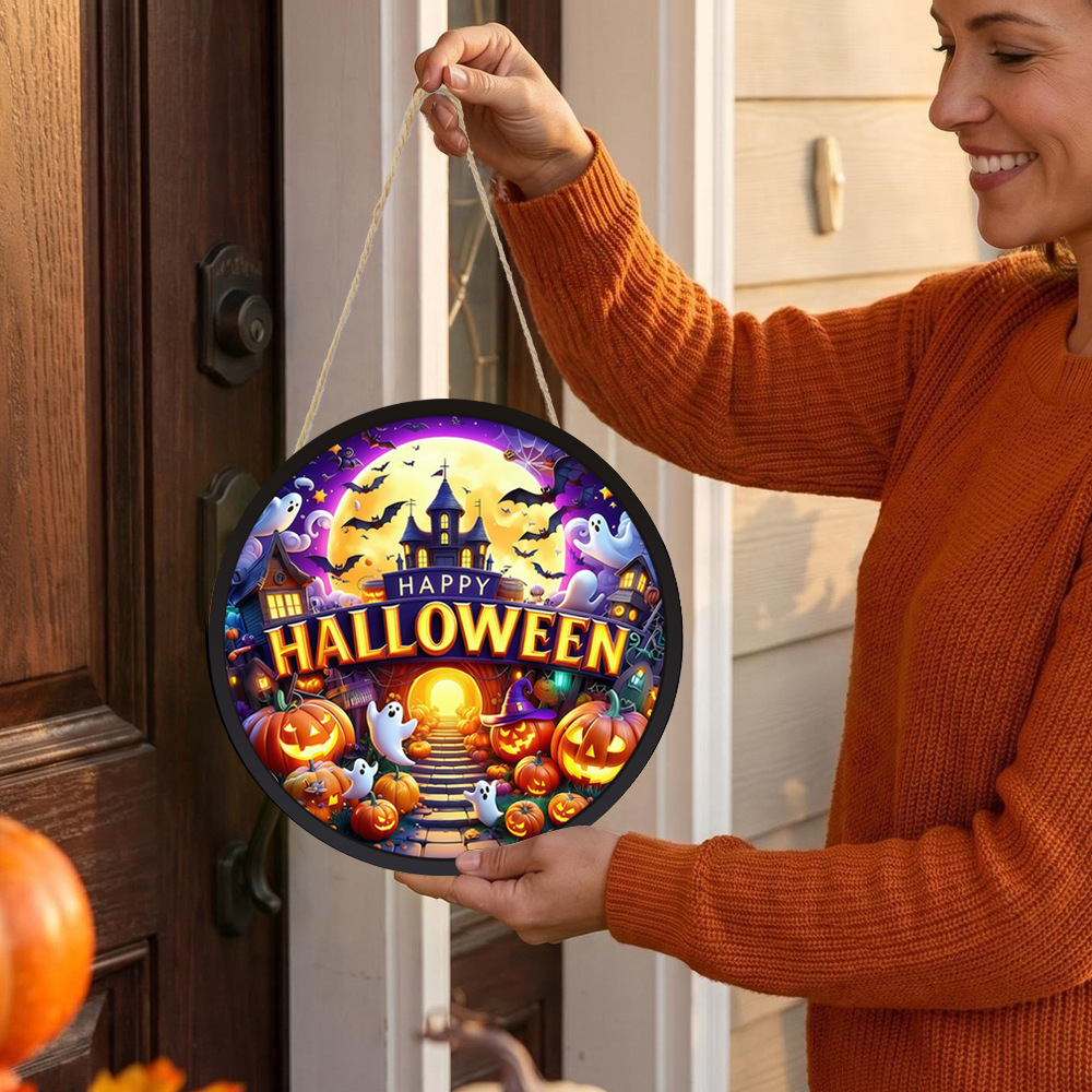 Home Decor Lighting Tricks - Panneau mural lumineux LED pour Halloween,