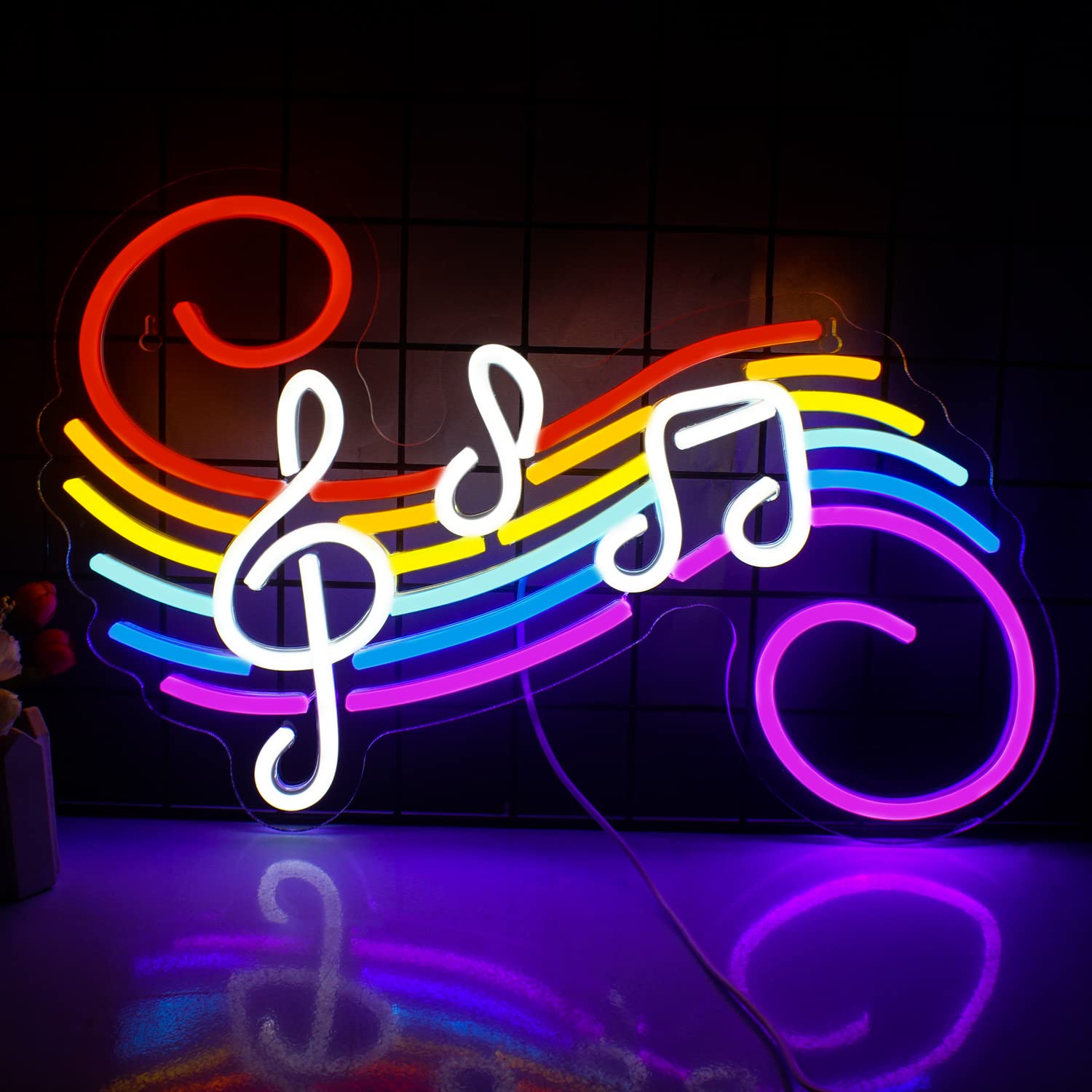 Lighting Christmas Decor - Enseigne néon notes de musique personnalisable,