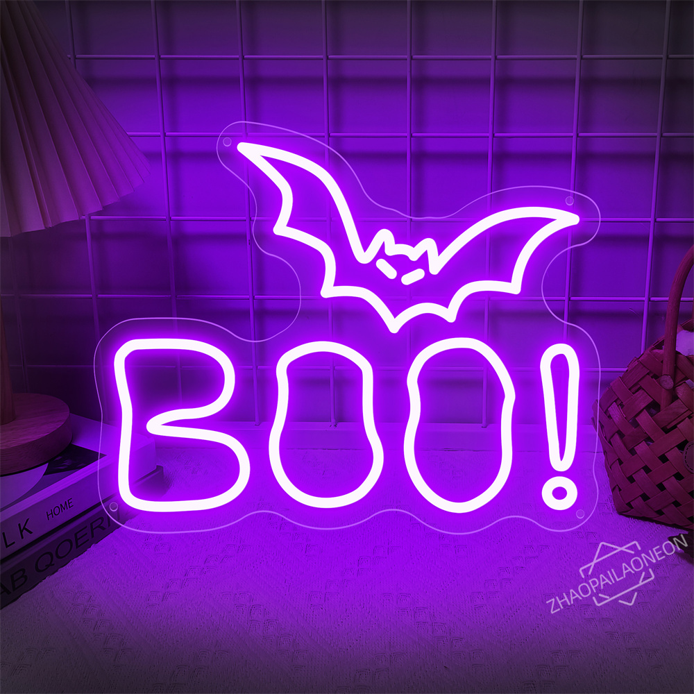 Home Decor Lighting Tricks - BOO LED enseigne au néon Halloween