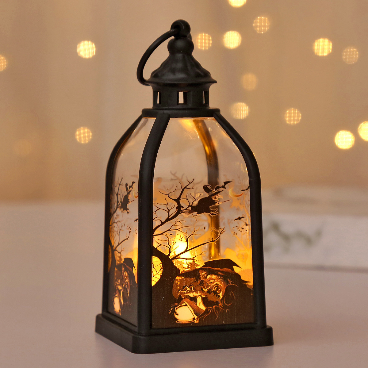Lighting Decor House - Lanterne LED Citrouille Château Fantôme Effet