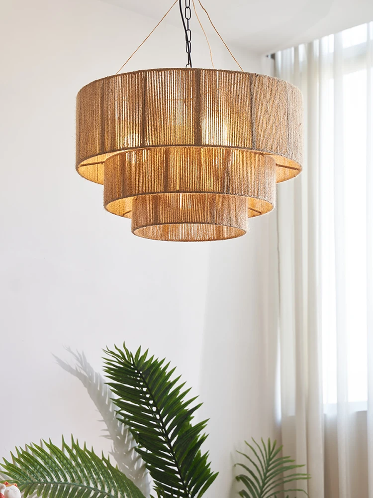 Decor Lighting Australia - Lustre rétro bohème en rotin fait