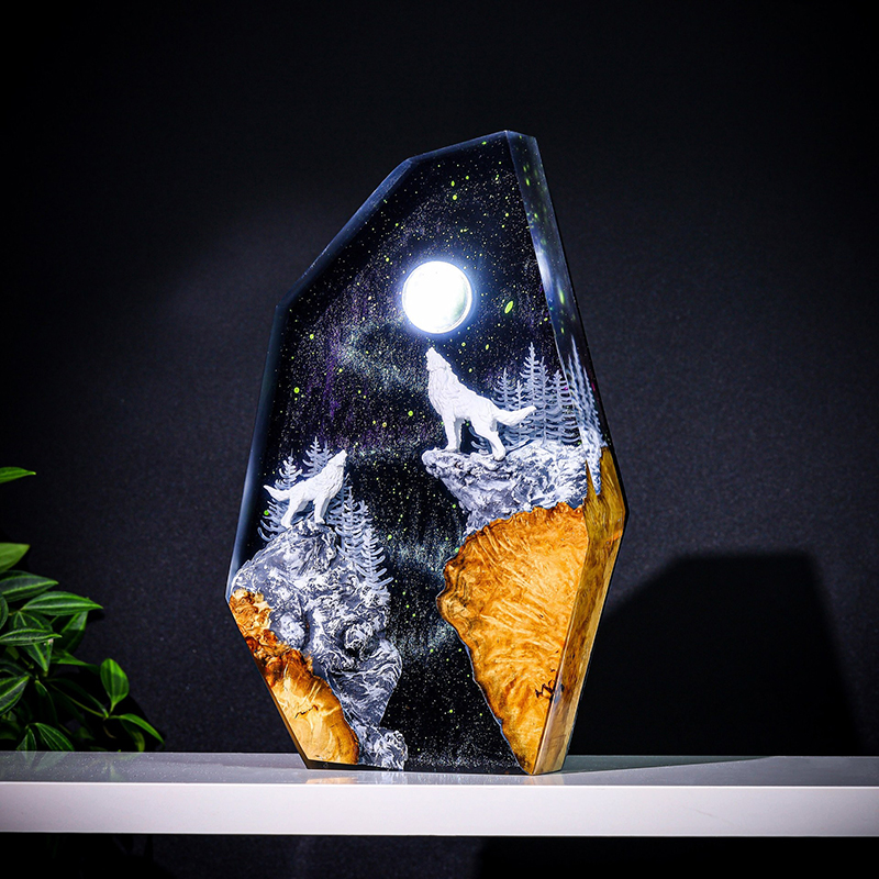Lighting Christmas Decor - Lampe de Table en Résine Figurine