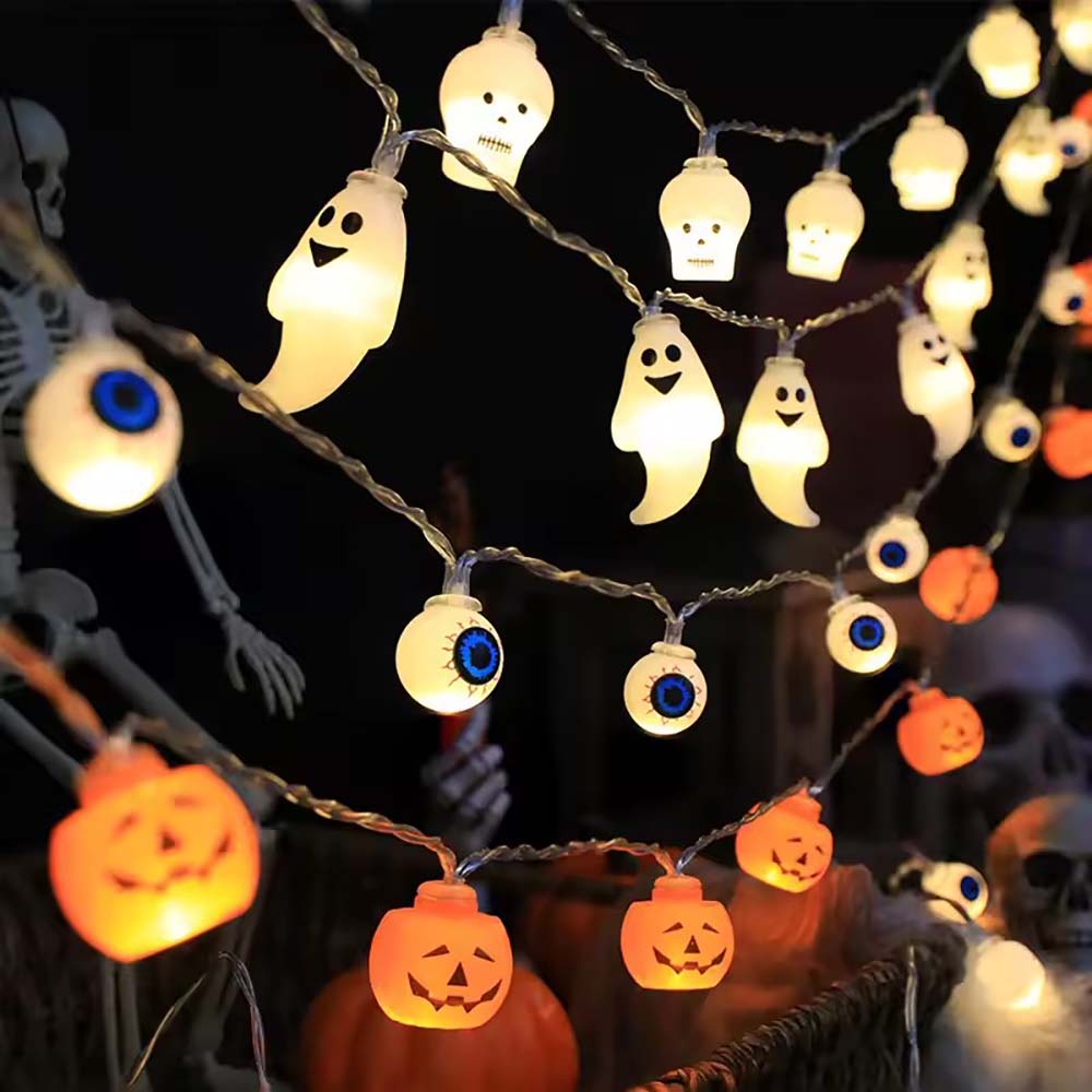 Home Decor Lighting Tricks - Guirlande lumineuse d'Halloween avec citrouilles, chauves-souris