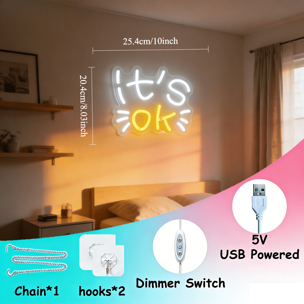 Enseigne néon LED « It's OK », - Ok Lighting Decor avis et prix