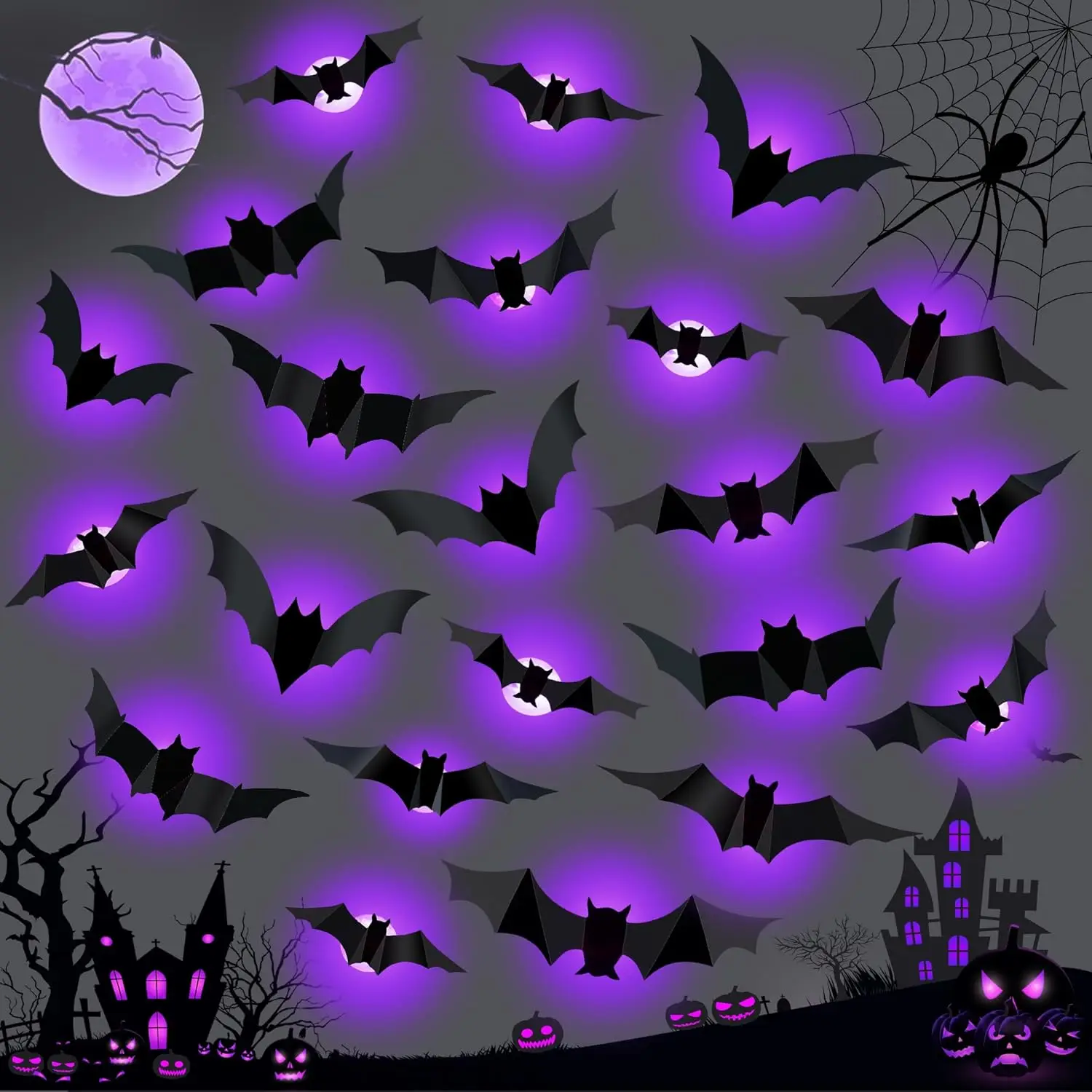 Halloween LED chauves-souris a - Outdoor Lighting Wedding Decor avis et prix