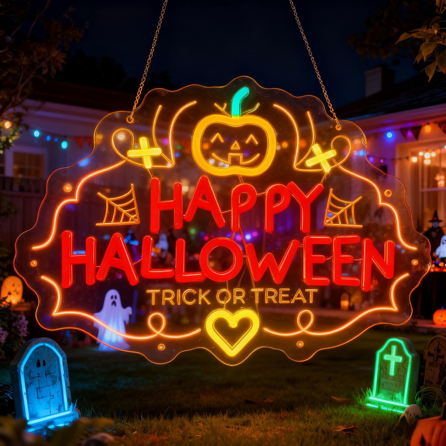 Panneau néon LED Happy Hallowe - Home Decor Lighting Tricks avis et prix