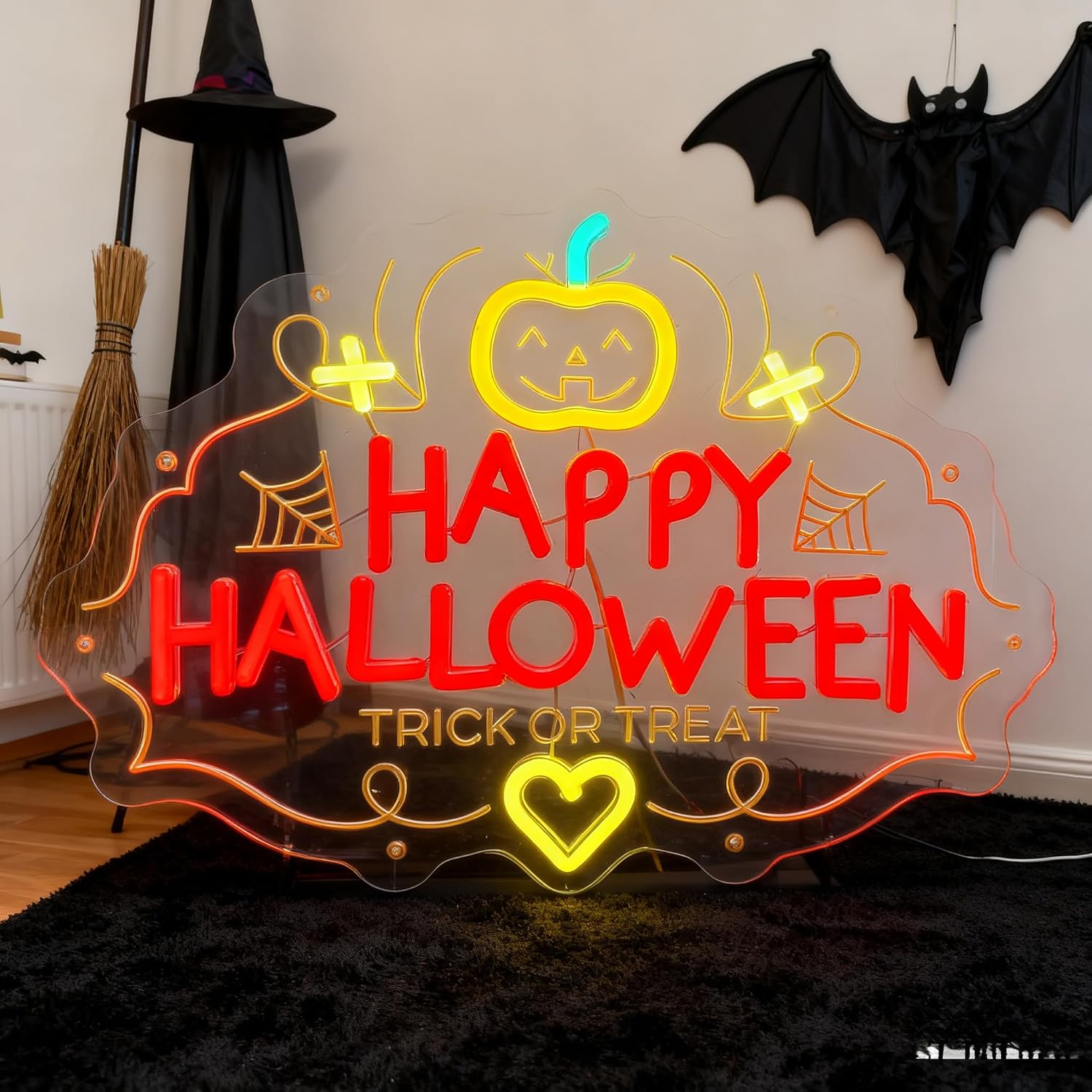 Panneau néon LED Happy Hallowe - Home Decor Lighting Tricks avis et prix