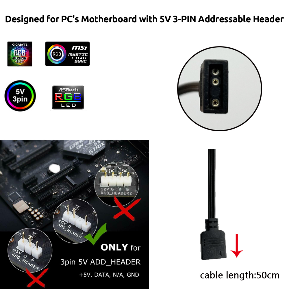 Connecteur 3 broches ARGB 5V p - Lighting Decoration Ideas avis et prix