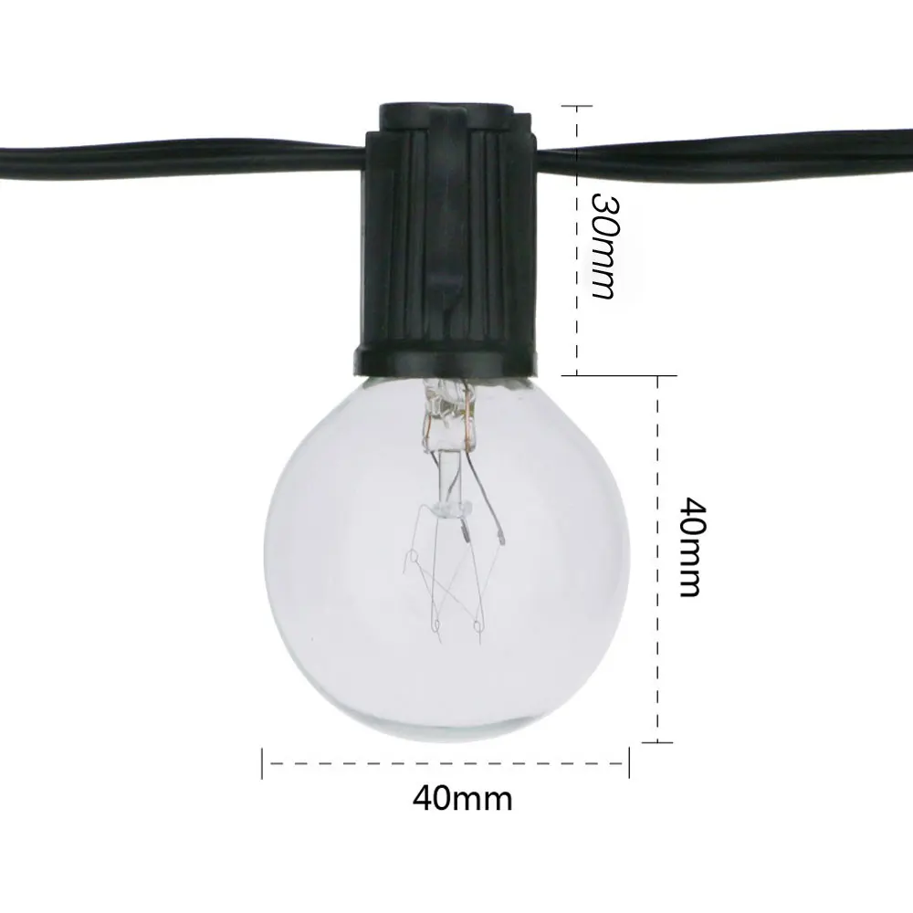 Guirlande lumineuse G40 de 8 m - Outdoor Lighting Wedding Decor avis et prix