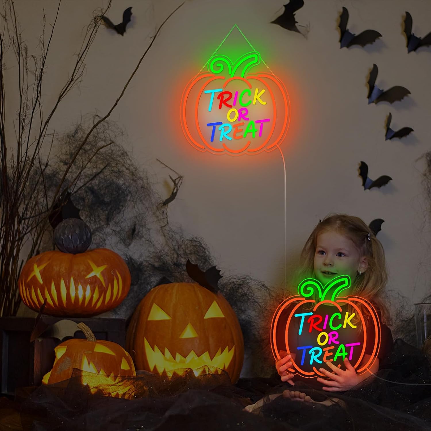 Enseigne néon LED citrouille « - Home Decor Lighting Tricks avis et prix